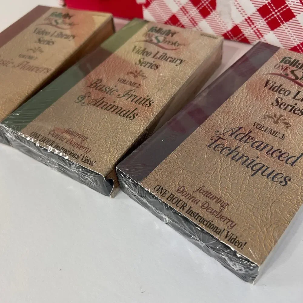 Vintage Painting VHS SEALED Folkart One Stroke Lot of 3 Instructional Videos
